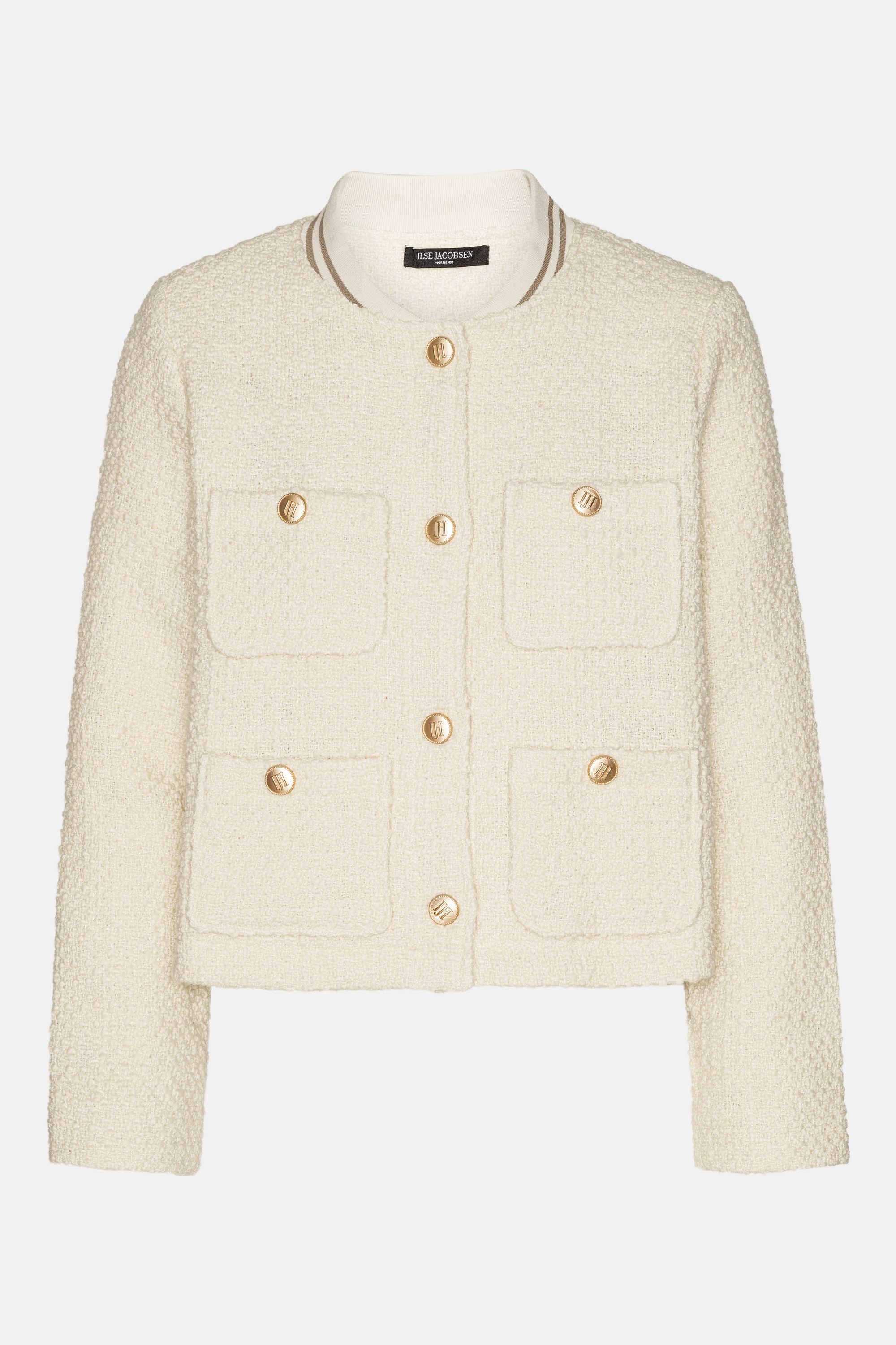 Bouclé Bomberjacka - Creme